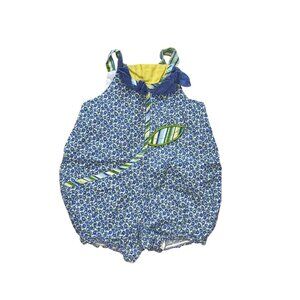 Vintage Picture Me Floral Romper Baby Girls Size 18 Months Flower Petal Neckline